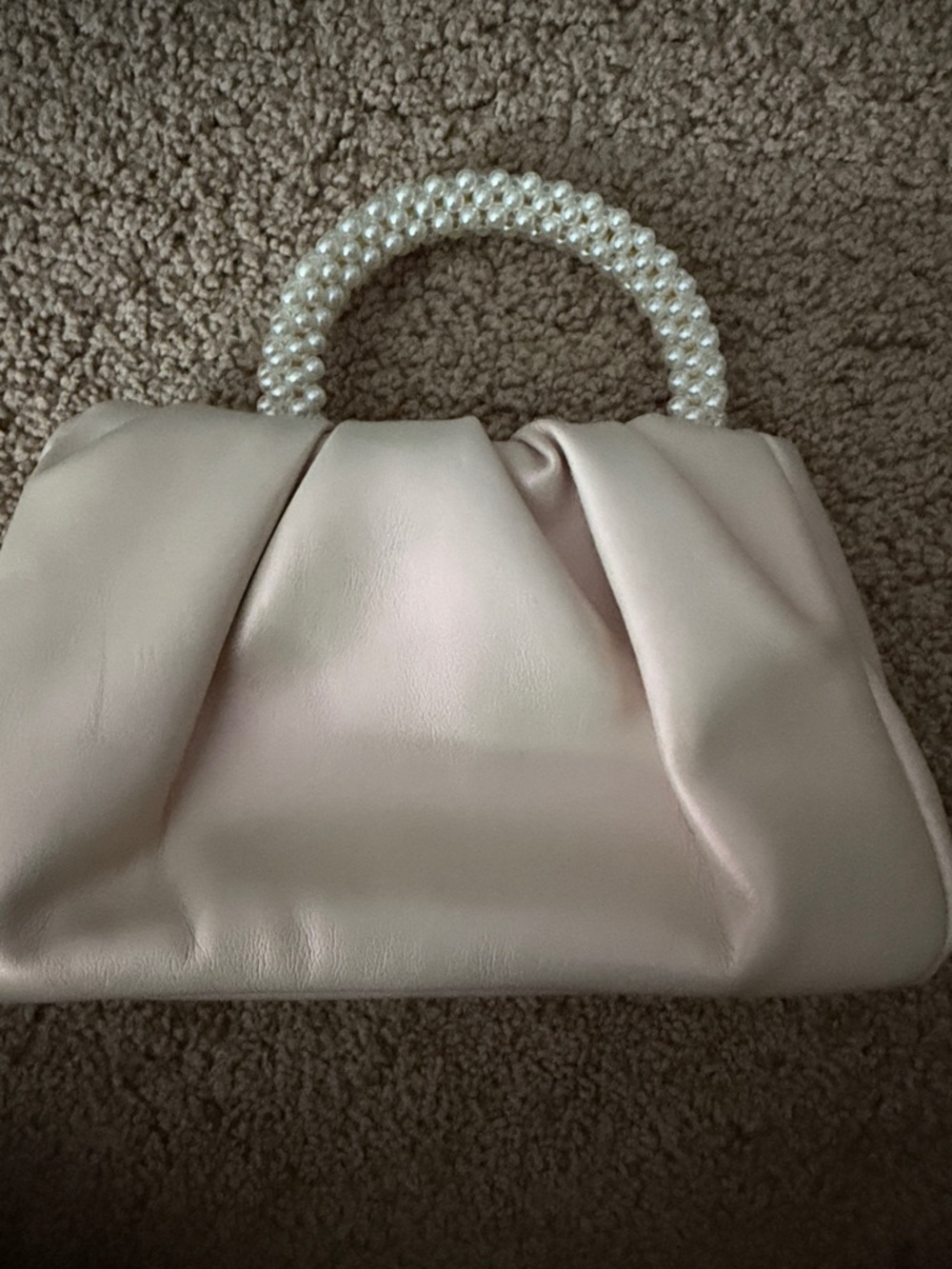Pearl-Handle Pale Pink Evening Bag
